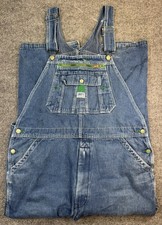 Liberty Bib Overalls Mens 40x30 Blue Denim Workwear Hammer Loop Utility Pockets