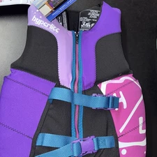 Hyperlite USCG Approved Youth Life Vest - Pink/Turquoise, 55-88lb