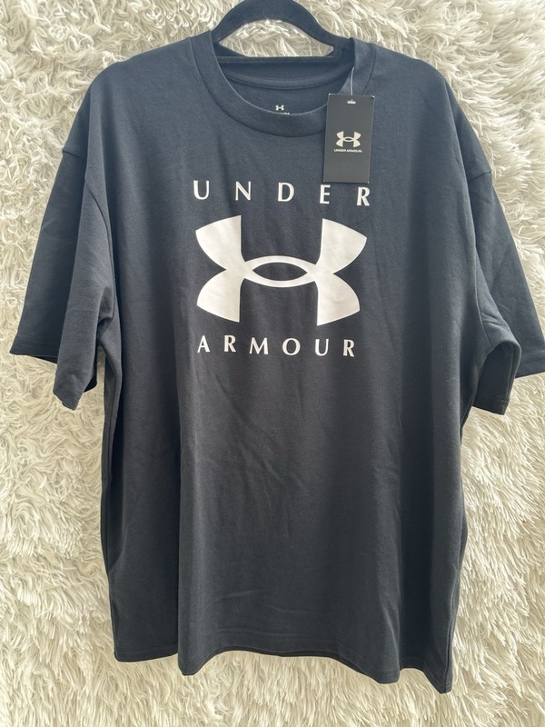 Under Armour Navy and White Logo Tee New Size Large