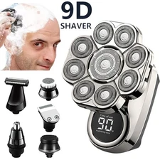 Electric Hair Remover Shavers Bald Men Head Razor Smooth Skull Cordless Wet Dry