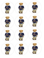 12 Polo Bear Edible Image rounds, dessert images, Wafer paper, pre cut