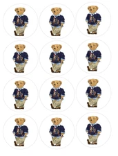 12 Polo Bear Edible Image rounds, dessert images, Wafer paper, pre cut
