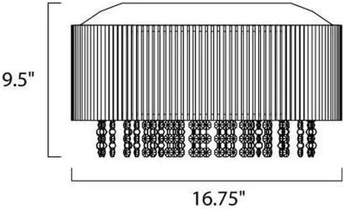 Spiral Curled Metal Tubing Ceiling Light with K9 Crystal, 7-Light, Chrome - Picture 3 of 3
