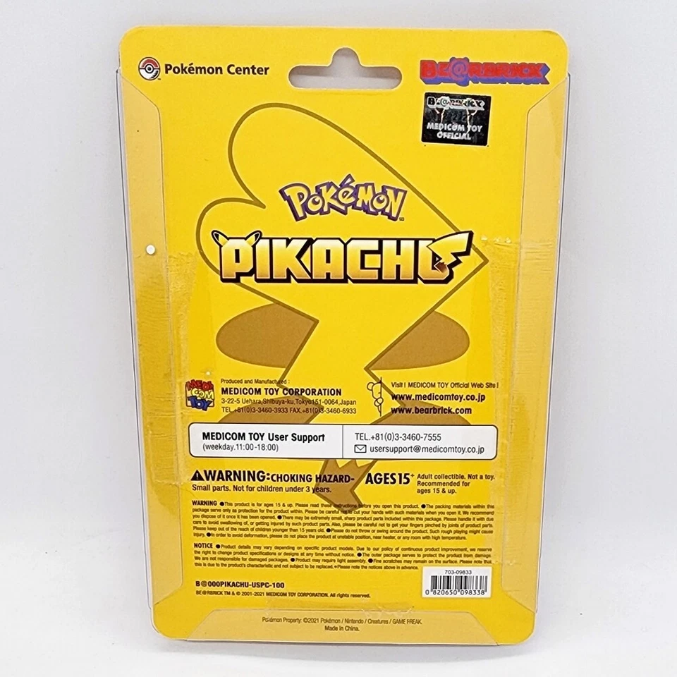 Figura Juguete Pokémon Pikachu Be@rbrick Medicom NUEVO Foto 2 de 2