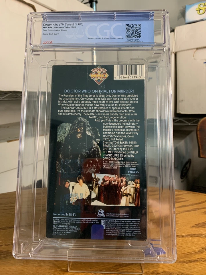 CGC Graded 9.4 A+ Doctor Who The Deadly Assassin VHS 1989 Playhouse Slipcover - Image 2 of 4