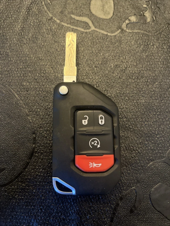 OEM 2018-2021 JEEP SUV WRANGLER GLADIATOR USADO INTELIGENTE ABATIBLE LLAVERO 4 botones. Usado Foto 3 de 4