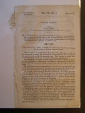 Government Report 1836 George Dawson Claims Contractor for Mason Work $ Paid Out