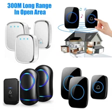 Wireless Ring Doorbell Chime Waterproof Plugin Receiver Adjustable Volume 1000FT