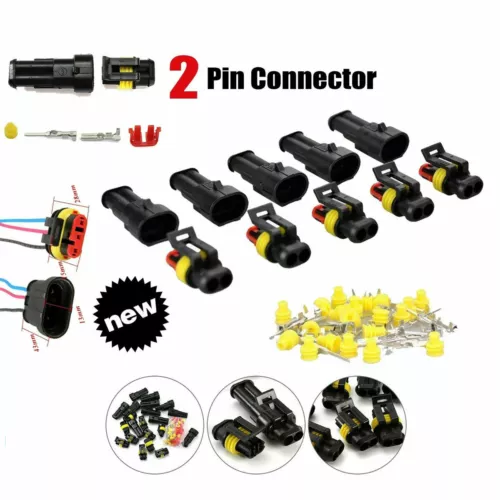 10Paar KFZ Stecker Steckverbindung Steckverbinder Auto Wasserdicht Kabel 2polig - Bild 11 von 12