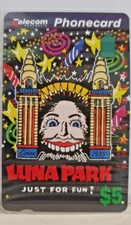$5 Luna Park- "Just for fun" Telecom Aust Phonecard,  Rare. Mint condition