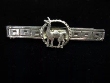 UNUSUAL Vintage Sterling LLAMA ALPACA Tie Clasp Lapel Clip PERU ANDES .. H1124