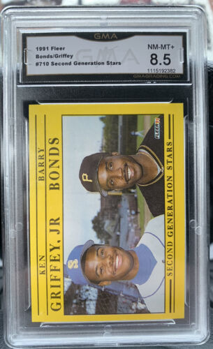 1991 Fleer Ken Griffey Jr. Barry Bonds GMA 8,5 comme neuf étoiles de deuxième génération  - Photo 1 sur 4