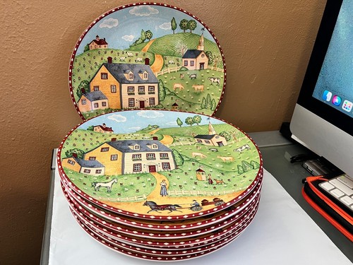 Sango Green Acres Dinner Plate or Desert Country House Churches Farm Horses 1995 - Picture 2 of 10