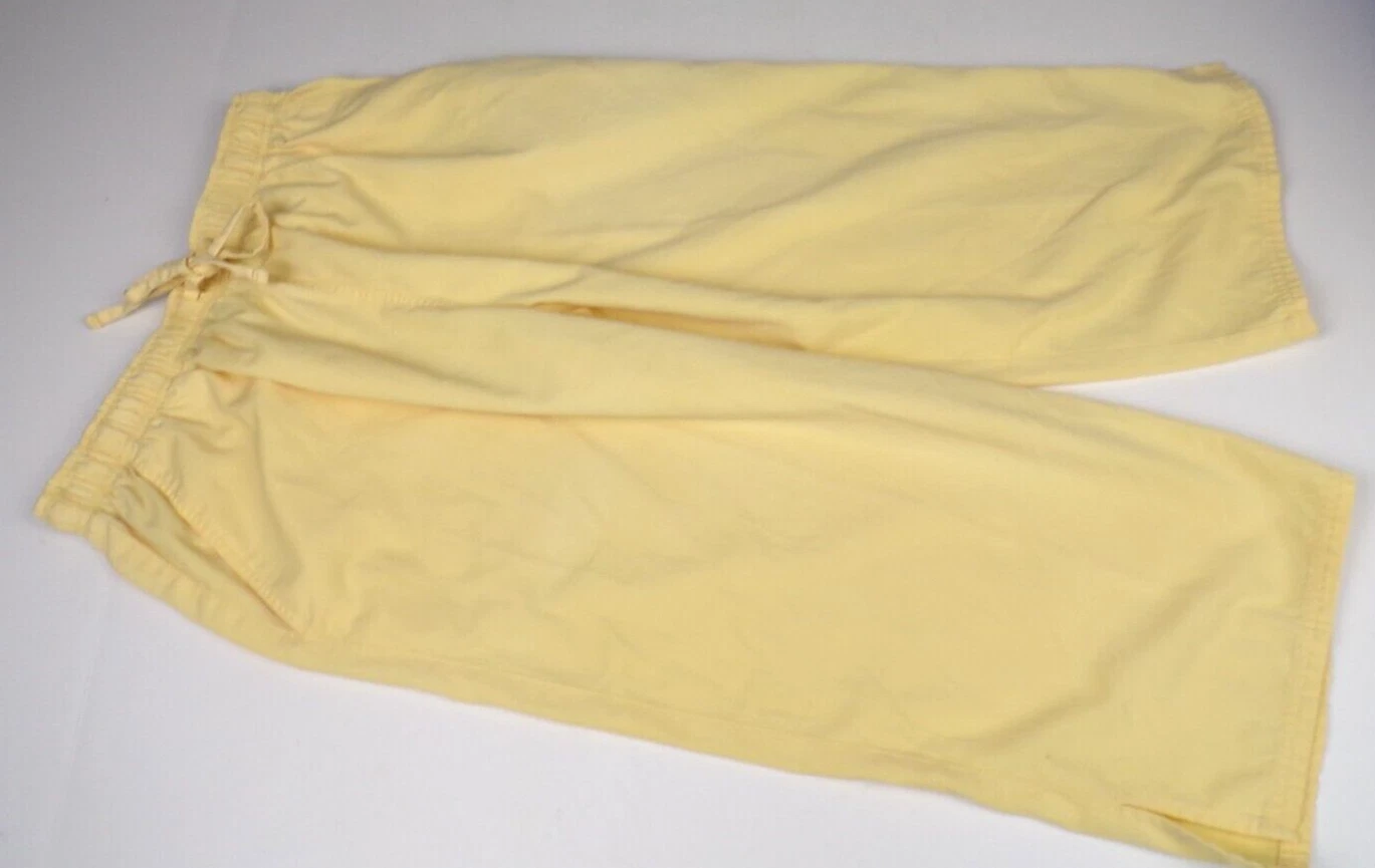 c. b. Petite Casual Womens Capri Pants Elastic Waist Drawstring 12P Yellow
