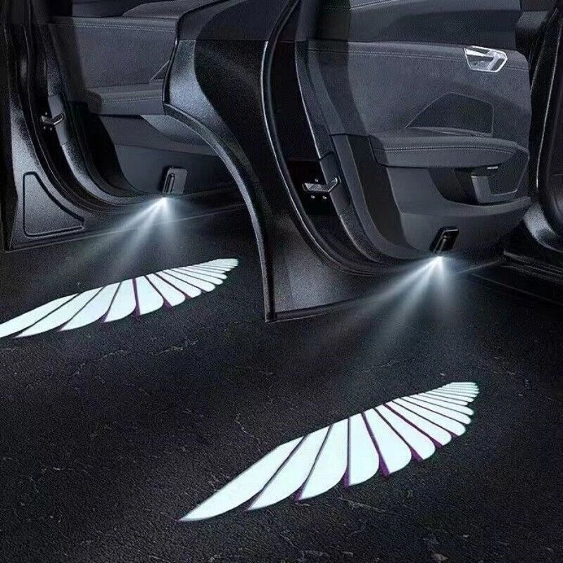 1Pair Car Angel Wings Wireless Door LED Welcome Light Courtesy Shadow Projector - Image 2 of 4