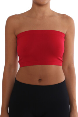 Seamless Tube Top Layering Bandeau Stretchable Spandex Bra REG and PLUS sizes