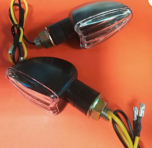 COPPIA FRECCE MOTO SIFAM CLI7009 NERE LAMPADINA 12V 5W OMOLOGATE UNIVERSALI - Imagen 2 de 4
