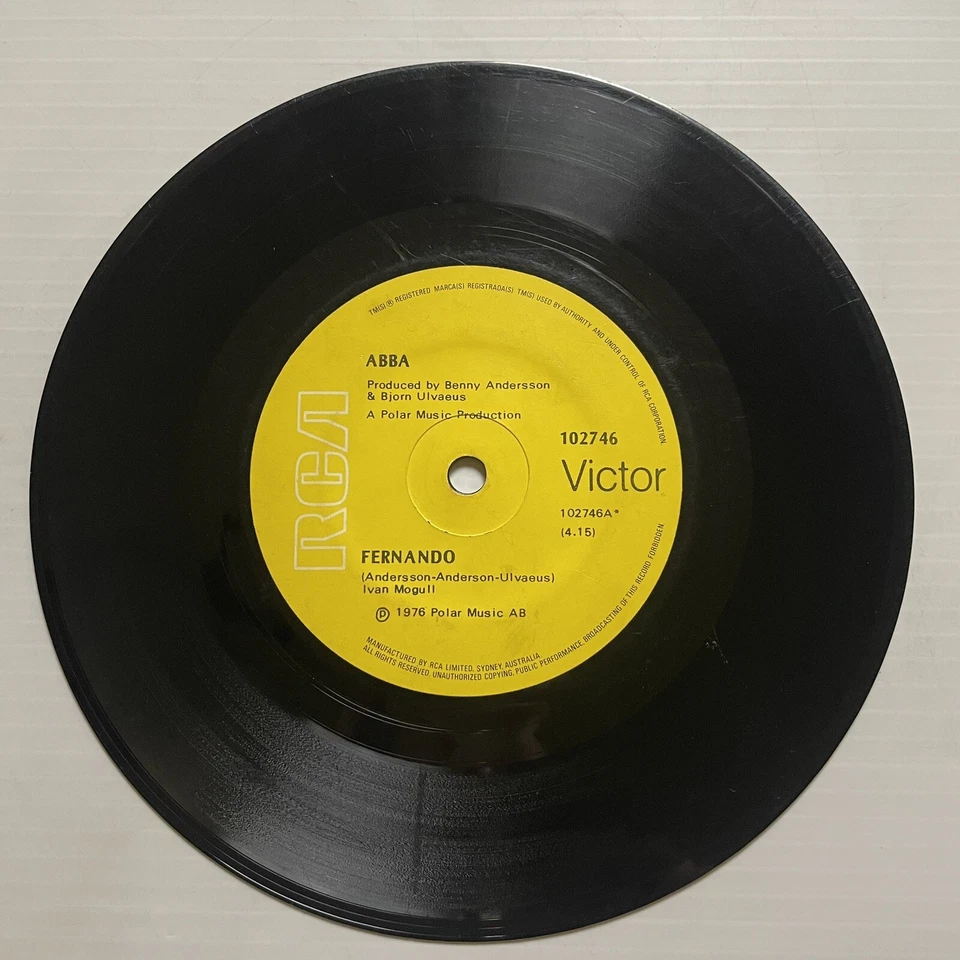 Abba Fernando Vinyl Record 7” 45 RPM 102746 RCA Victor 1976 Original - Image 2 of 4