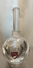 Vintage Orrefors Sweden Round Crystal Ball Perfume Bottle With Stopper