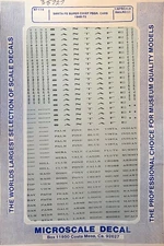 Microscale 87-114 HO 1946-1972 Santa Fe Streamline Passenger Cars Decal Sheet