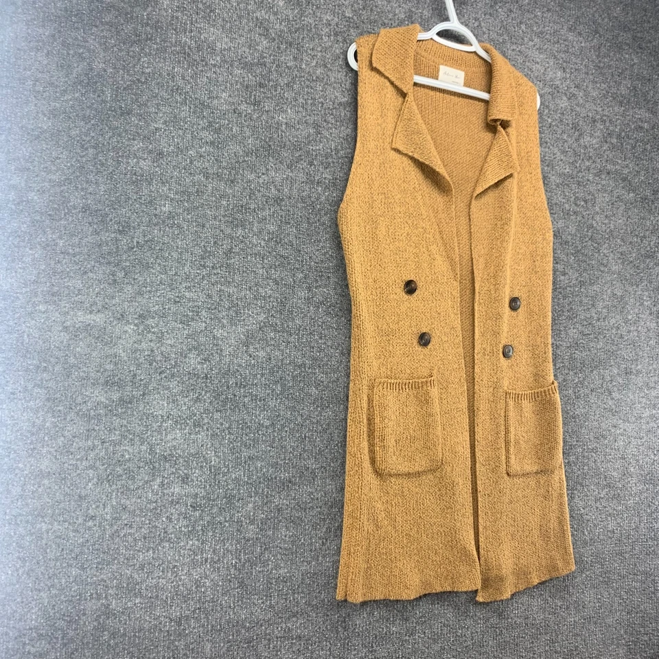 Active USA Suéter Mujer Grande L Marrón Cárdigan Chaleco Largo Abierto Frontal Botón Foto 2 de 4