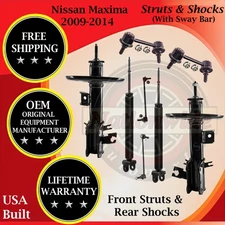 Monroe OEM Front Struts & Rear Shocks W/ Sway Bar For 2009-2014 Nissan Maxima