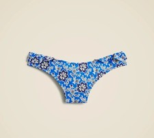 J.Crew Floral Ruffle Low Rise Bikini Bottom, Small, Blue