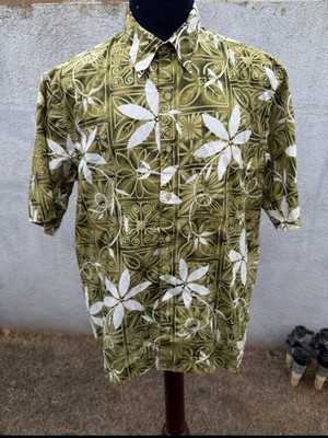 RARE Reyn Spooner Elvis Presley Hawaiian Shirt Green Floral Men's Large