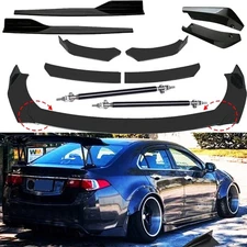 For Acura TSX 2004-2014 Front Bumper Lip Spoiler+Side Skirt+Rear Lip+Strut Rods