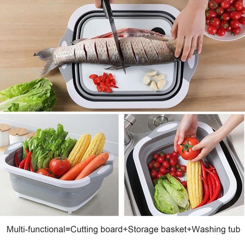 Camping Collapsible Cutting Board Dish Basin BBQ Prep Tub Camp Sink Dish Wash... - Picture 4 of 6
