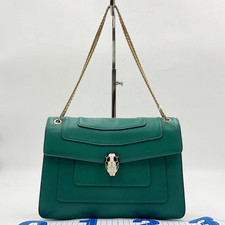 BVLGARI Serpenti Forever Green Leather chain ...