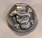 Wild Pig 10g Hand Pour smokin' Skull Silver Antiqued Finish