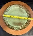 Vintage Frankoma Pottery 10" Dinner Plate Mayan Aztec Prairie Green