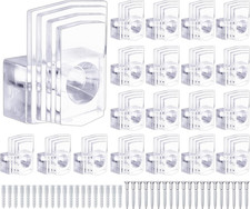 Clear Plastic Mirror Holder Clips with Screws Kit for Wall Mounting