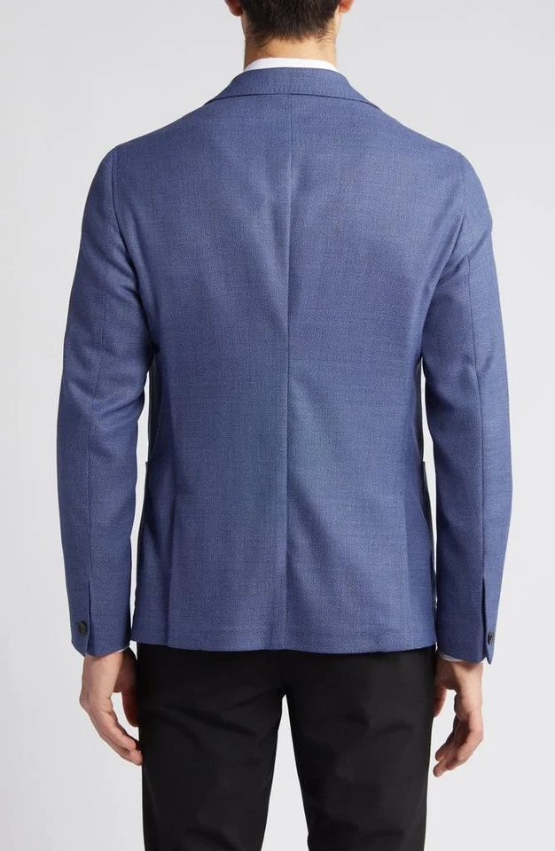 NEW Emporio Armani Blue Textured Wool Sport Coat Sz 40R NWT $995 - Image 2 of 4