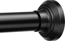 ENJOYBASICS Tension Shower Curtain Rod Never Rust 33 to 72 Inches - Black