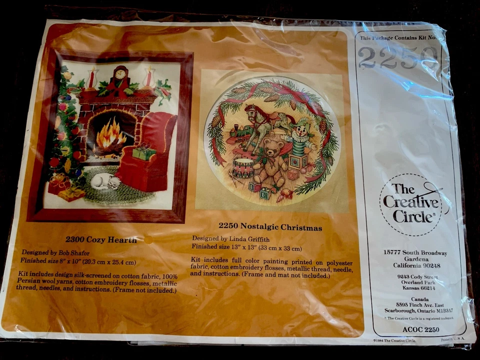 Creative Circle Nostalgic Christmas Crewel Embroidery Kit #2250 NEW - Image 2 of 3