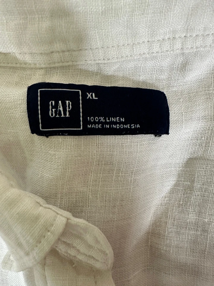 GAP Camisa LINO Blanca Manga Larga Mujer XL Foto 4 de 4