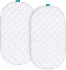 Waterproof Bamboo Bassinet Mattress Pad Cover For Chicco LullaGlide 3-in-1 2Pack