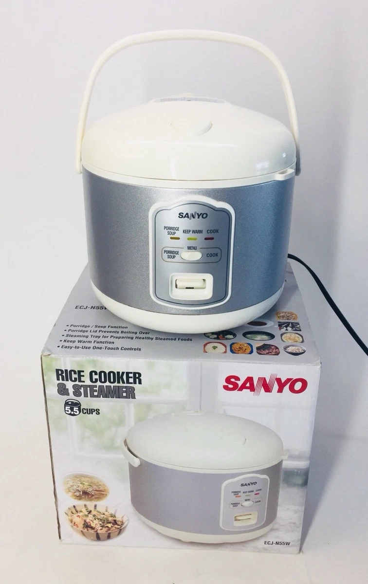 Sanyo ECJ-N55W 5.5-Cup Rice Cooker & Steamer w/ Variable Temperature Control