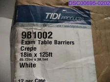 Damaged Box Tidi 12 Rolls Exam Table Barriers Crepe 18" x 125' P/N 981002