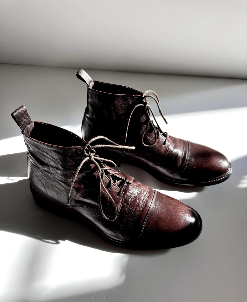 Paul Smith Cap Toe Chukka Ankle Boots US 7.5 Fits SZ 8 BROWN  display picture 1