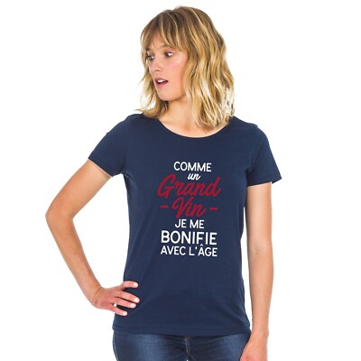 Damen Kurzarm T-Shirt WIE EIN GROSSER WEIN ICH WERDE MIT DEM ALTER WAF