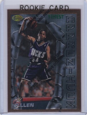 RAY ALLEN ROOKIE CARD 1996 Topps Finest Basketball MILWAUKEE BUCKS HEAT ...