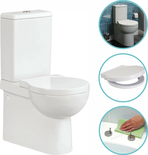 Modern Soft Closing Toilet Seat Replacement Round Shape Bathroom Easy Clean - Picture 3 of 9