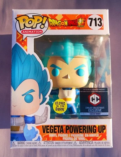 Funko Pop Dragon Ball Vegeta Powering Up #713 Glow In The Dark Chalice Exclusive