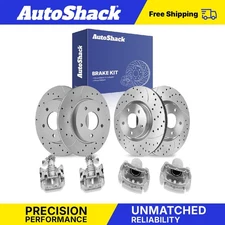 Front Rear Drilled Slotted Brake Rotors Calipers for 2006-2008 Pontiac G6