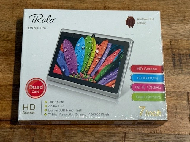 iRola DX758 Pro Black 7 in Quad Core 8GB Android 4.4 KitKat Tablet HD Sealed New - Image 2 of 4
