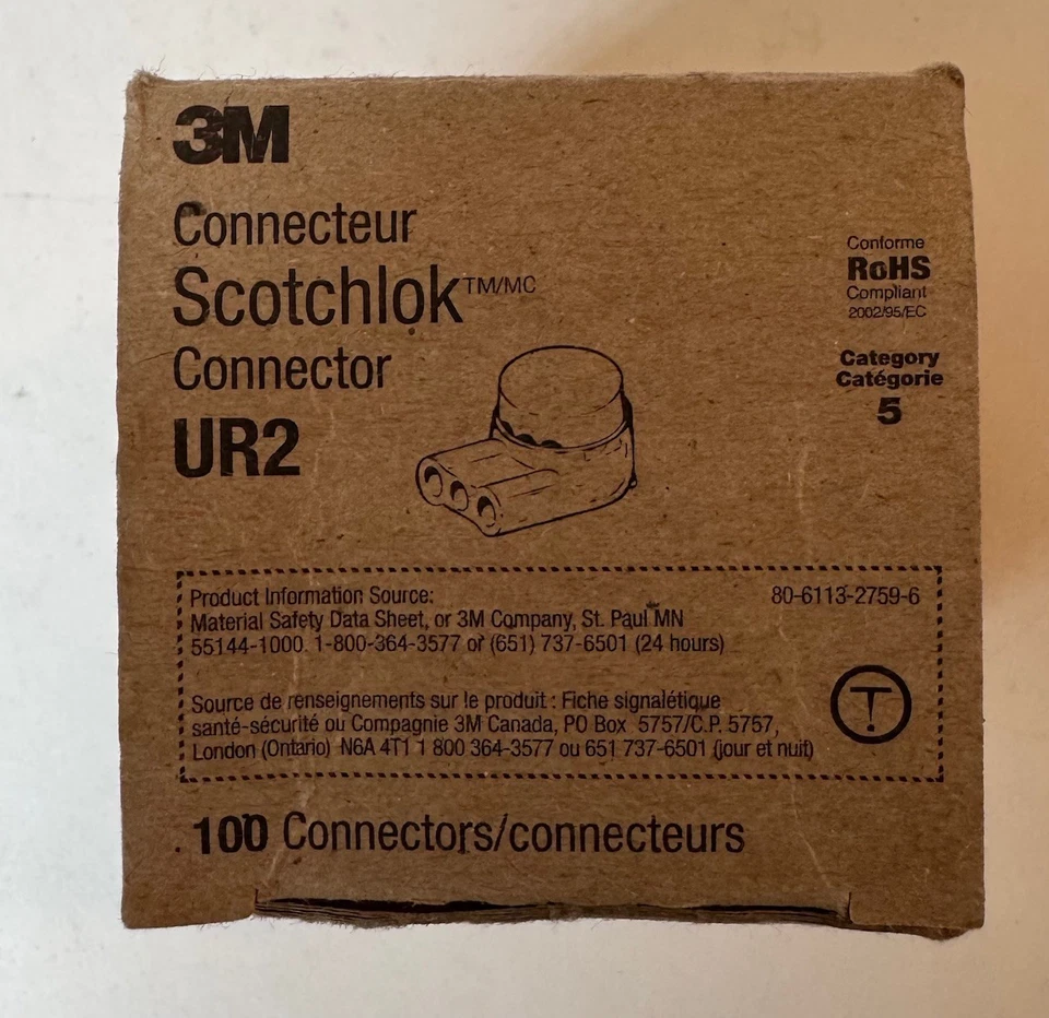Box of 75 Genuine 3M Scotchlok UR Connectors, Waterproof, OEM NEW for 19-26 AWG - Image 3 of 4