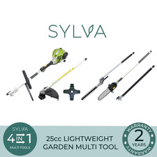 Petrol Garden Multi Tool 25cc 4 in 1 Strimmer,  Hedge Trimmer, Chainsaw SYLVA